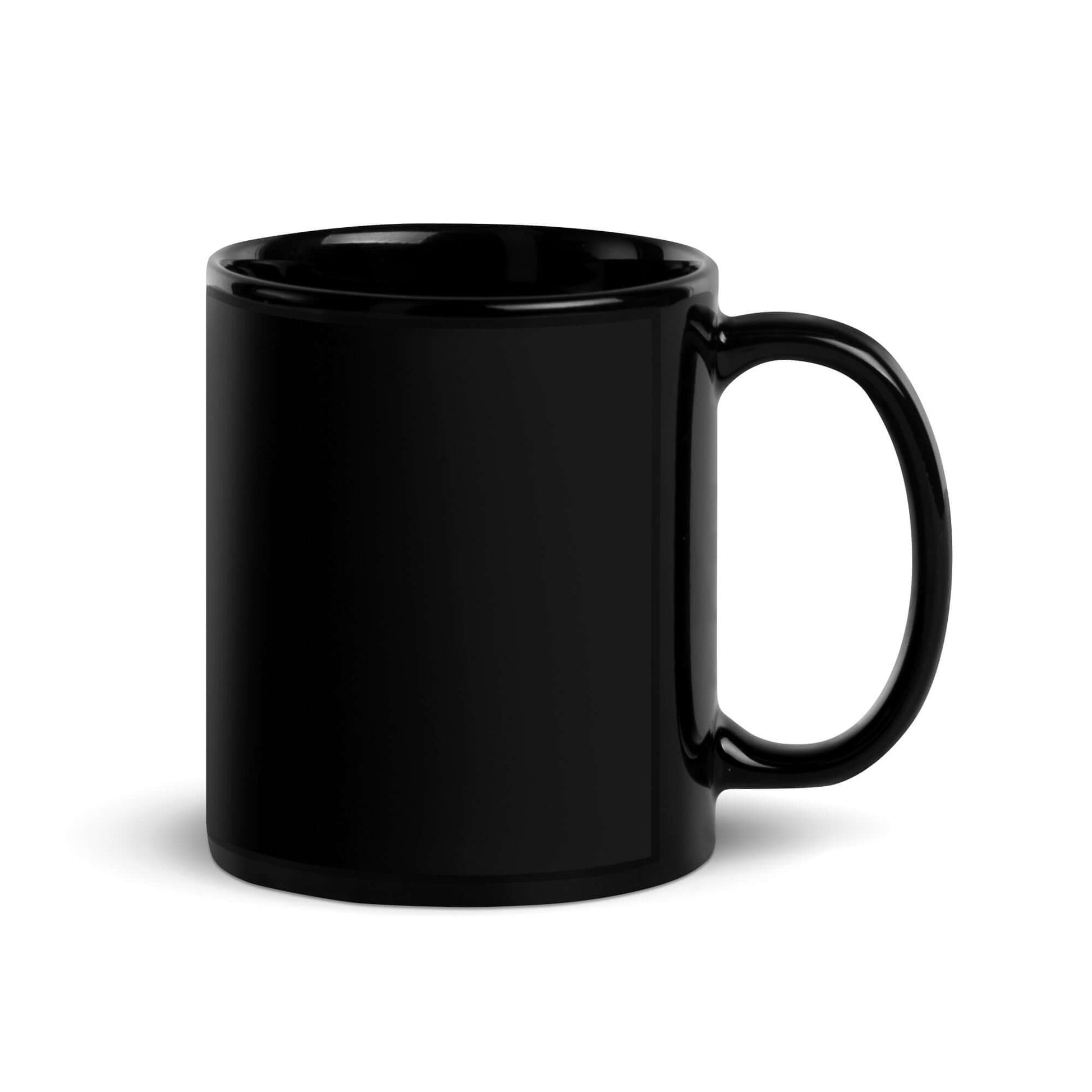 4 Vision Signature Ceramic Mug - black glossy, perfect for coffee and tea, ideal eyewear and fashion accessories.