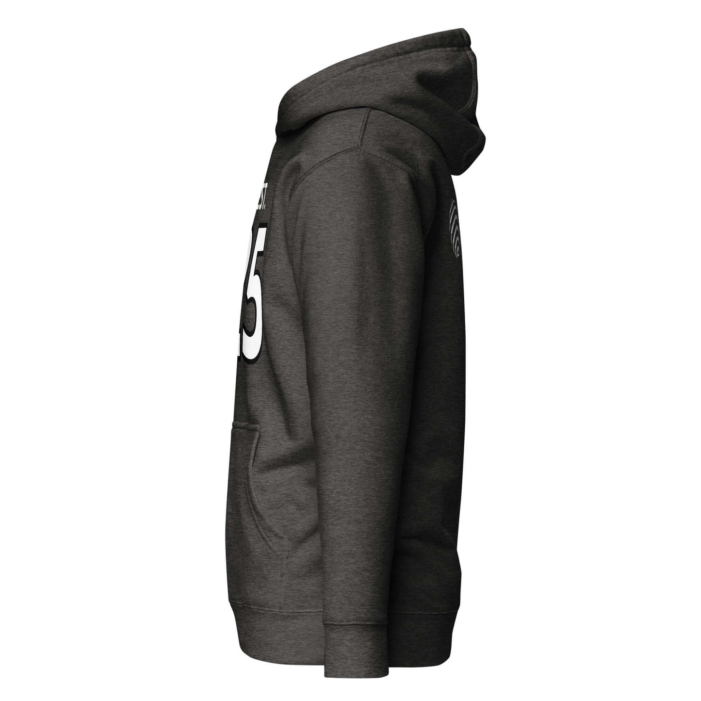 4 Vision Premium Streetwear Hoodie – Classic Fit with Pouch Pocket shown in side view, highlighting its design and comfort.
