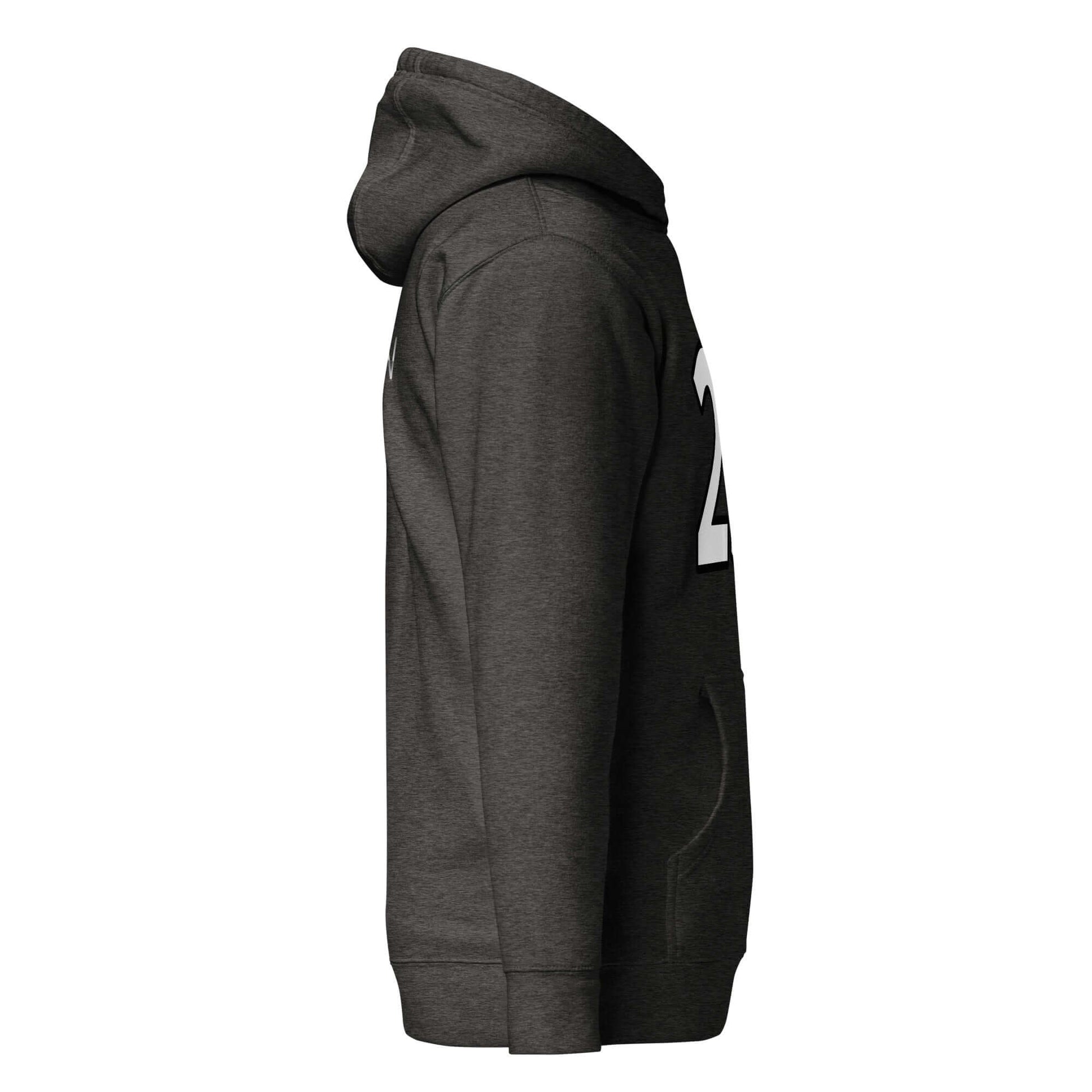 4 Vision Premium Streetwear Hoodie – Classic Fit with Pouch Pocket, side view showcasing sleek design and cozy fabric.