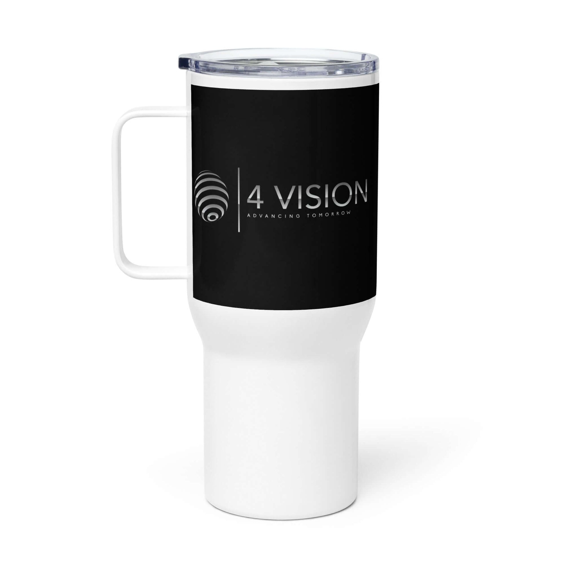 4 Vision Stainless Steel Travel Mug with sleek design and spill-resistant lid, perfect for on-the-go sipping.