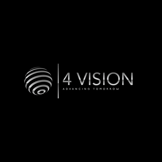 Logo of 4 Vision featuring a spherical design with the text '4 VISION ADVANCING TOMORROW'