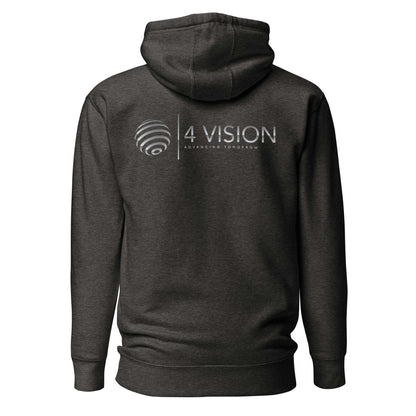 4 Vision Premium Streetwear Hoodie – Classic Fit with Pouch Pocket, back view showcasing logo design.