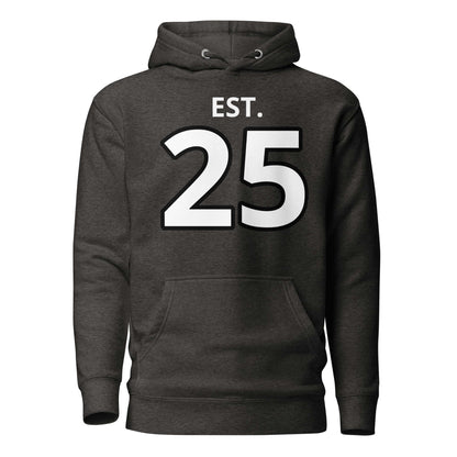 4 Vision Premium Streetwear Hoodie – Classic Fit with Pouch Pocket in charcoal gray with EST. 25 design.