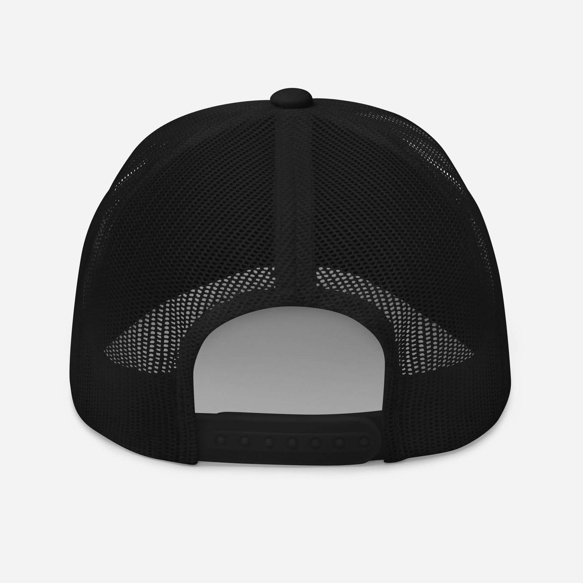 Back view of the 4 Vision Classic Mesh Trucker Cap – Six-Panel Adjustable Hat showcasing the mesh design.