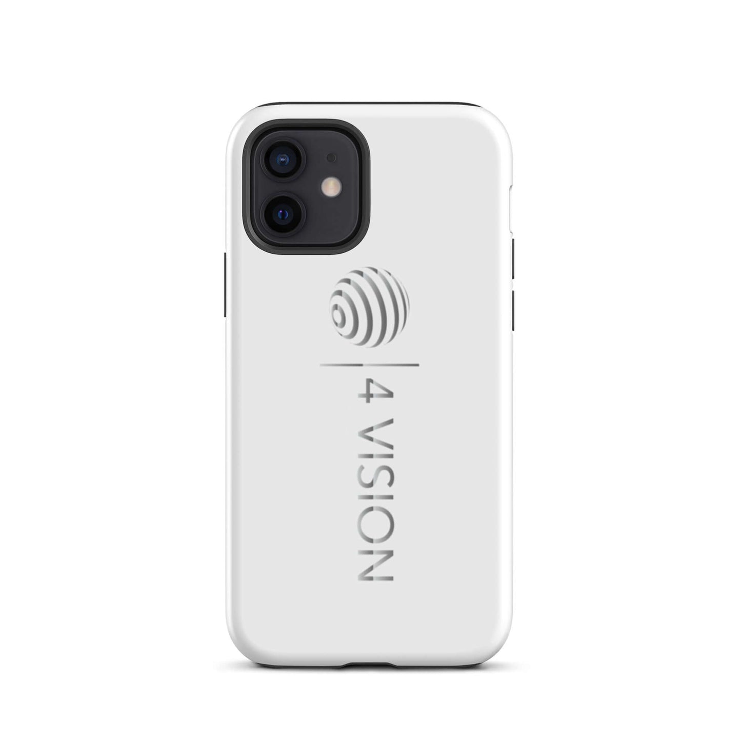 4 Vision Dual-Layer Protective Phone Case – Shock Absorbing & Stylish in white, showcasing fashionable durability.