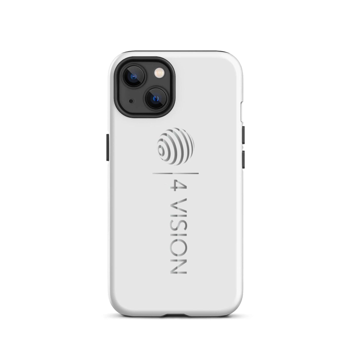 4 Vision Dual-Layer Protective Phone Case – Shock Absorbing & Stylish on a phone, showcasing its sleek design and logo.