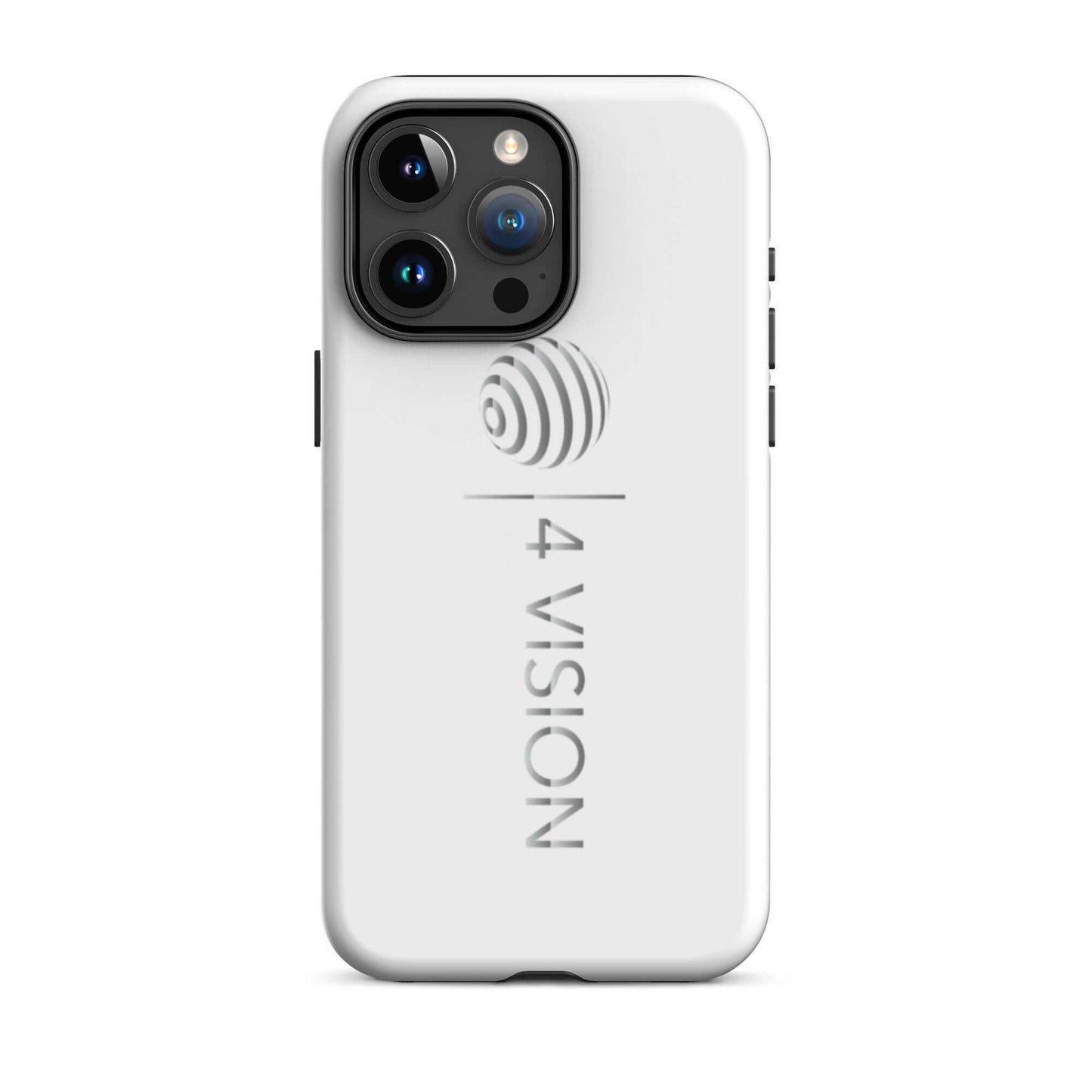 4 Vision Dual-Layer Protective Phone Case – Shock Absorbing & Stylish - sleek design and logo on a white phone case