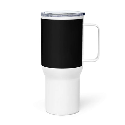4 Vision Stainless Steel Travel Mug in black and white, perfect for eyewear and fashion accessories on the go.